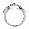 Silberring mit geschliffenem Olivin und Zirkonen Ag 925 048101 PD
