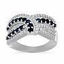 Silberring mit blauem Saphir und Zirkonen Ag 925 048101 SAF