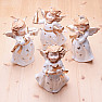 Kerzenhalter aus Porzellan für Teelichter Engel weiß mit Glocke 22 cm