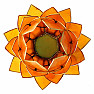 Leuchter Lotus orange-gold Extra