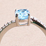 Silberring mit Swiss Blue Topas und Zirkonen Ag 925 017195 SBT