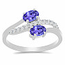 Silberring mit geschliffenem Tansanit und Zirkonen Ag 925 026069 TZ