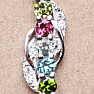Silberanhänger mit geschliffenen mehrfarbigen Turmalinen und Zirkonen Silber Ag 925 010250 MT