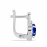 Silberohrringe mit geschliffenen blauen Saphiren und Zirkonen Ag 925 010645 SAF