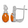 Silberohrringe mit orangefarbenen Opalen und Zirkonen Ag 925 014442 OGOP