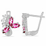 Silberohrringe mit geschliffenem rosa Topas und Zirkonen Ag 925 015728 PT