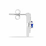 Silberohrringe mit geschliffenen blauen Saphiren und Zirkonen Ag 925 020614 SAF