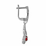 Silberohrringe mit geschliffenen Rubinen und Zirkonen Ag 925 029264 RB