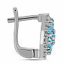 Silberohrringe mit geschliffenen Blue Sky Topasen und Zirkonen Ag 925 029474 BT