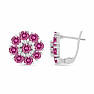 Silberohrringe mit geschliffenem rosa Topas und Zirkonen Ag 925 033706 PT