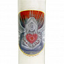 Eine große Kerze im Glas Liebesengel mit Herz mit dem Duft von Myrrhe und Weihrauch