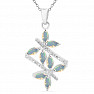 Silberanhänger mit geschliffenen äthiopischen Opalen und Zirkonen Ag 925 022674 ETOP
