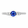 Silberring mit blauem Saphir und Zirkonen Ag 925 011580 SAF