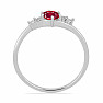 Silberring mit geschliffenem Rubin und Zirkonen Ag 925 011580 RB
