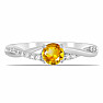Silberring mit geschliffenem Citrin und Zirkonen Ag 925 012722 CT