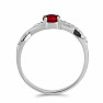Silberring mit geschliffenem Rubin und Zirkonen Ag 925 012722 RB