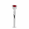 Silberring mit geschliffenem Rubin und Zirkonen Ag 925 012722 RB