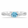 Silberring mit Blue Sky Topas und Zirkonen Ag 925 012722 BT
