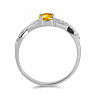 Silberring mit geschliffenem Citrin und Zirkonen Ag 925 012722 CT