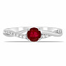 Silberring mit geschliffenem Rubin und Zirkonen Ag 925 012722 RB