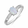 Silberring mit äthiopischem Opal und Zirkonen Ag 925 012812 ETOP