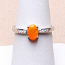 Silberring mit orangefarbenem Opal und Zirkonen Ag 925 012812 OROP