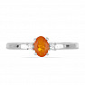 Silberring mit orangefarbenem Opal und Zirkonen Ag 925 015001 OROP
