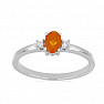 Silberring mit orangefarbenem Opal und Zirkonen Ag 925 015001 OROP