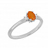 Silberring mit orangefarbenem Opal und Zirkonen Ag 925 015001 OROP