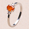 Silberring mit orangefarbenem Opal und Zirkonen Ag 925 015001 OROP