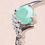 Silberring mit geschliffenem Smaragd und Zirkonen Ag 925 015092 EM