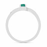 Silberring mit geschliffenem Smaragd und Zirkonen Ag 925 015992 EM