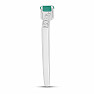 Silberring mit geschliffenem Smaragd und Zirkonen Ag 925 015992 EM