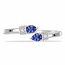 Silberring mit geschliffenem Tansanit und Zirkonen Ag 925 016430 TZ
