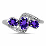Silberring mit afrikanischem Amethyst und Zirkonen Ag 925 016535 AFAM