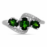 Silberring mit poliertem Chromdiopsid und Zirkonen Ag 925 016535 DIO