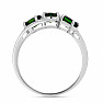 Silberring mit poliertem Chromdiopsid und Zirkonen Ag 925 016535 DIO