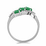 Silberring mit geschliffenen Smaragden und Zirkonen Ag 925 016803 EM