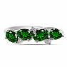 Silberring mit poliertem Chromdiopsid und Zirkonen Ag 925 017035 DIO