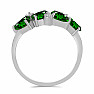 Silberring mit poliertem Chromdiopsid und Zirkonen Ag 925 017035 DIO