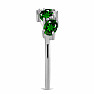 Silberring mit poliertem Chromdiopsid und Zirkonen Ag 925 017035 DIO