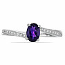 Silberring mit afrikanischem Amethyst und Zirkonen Ag 925 017195 AFAM