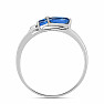 Silberring mit geschliffenem blauem Kyanit und Zirkonen Ag 925 026097 BK