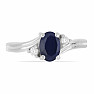 Silberring mit blauem Saphir und Zirkonen Ag 925 026295 SAF