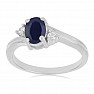 Silberring mit blauem Saphir und Zirkonen Ag 925 026295 SAF