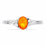 Silberring mit orangefarbenem Opal und Zirkonen Ag 925 026295 OROP