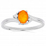 Silberring mit orangefarbenem Opal und Zirkonen Ag 925 026295 OROP