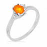 Silberring mit orangefarbenem Opal und Zirkonen Ag 925 026295 OROP