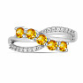 Silberring mit geschliffenem Citrin und Zirkonen Ag 925 026296 CT