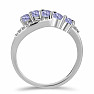 Silberring mit geschliffenem Tansanit und Zirkonen Ag 925 026296 TZ
